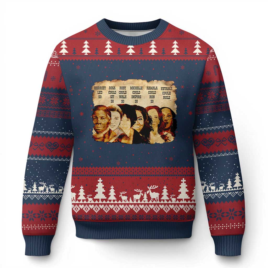 Black History Month Ugly Christmas Sweater African American Women Pride TS14 Navy Red Print Your Wear