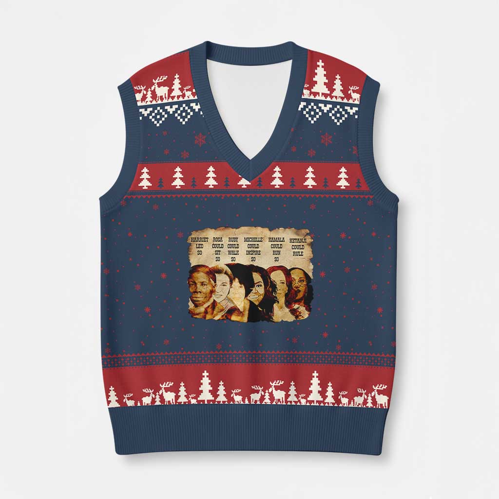 Black History Month V-Neck Knit Sweater Vest African American Women Pride TS14 Navy Red Print Your Wear
