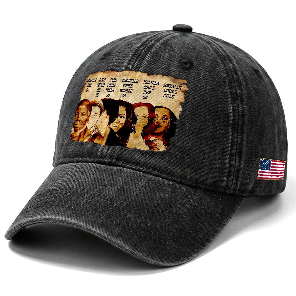 Black History Month Washed Cotton Baseball Cap African American Women Pride TS14 Print Your Wear
