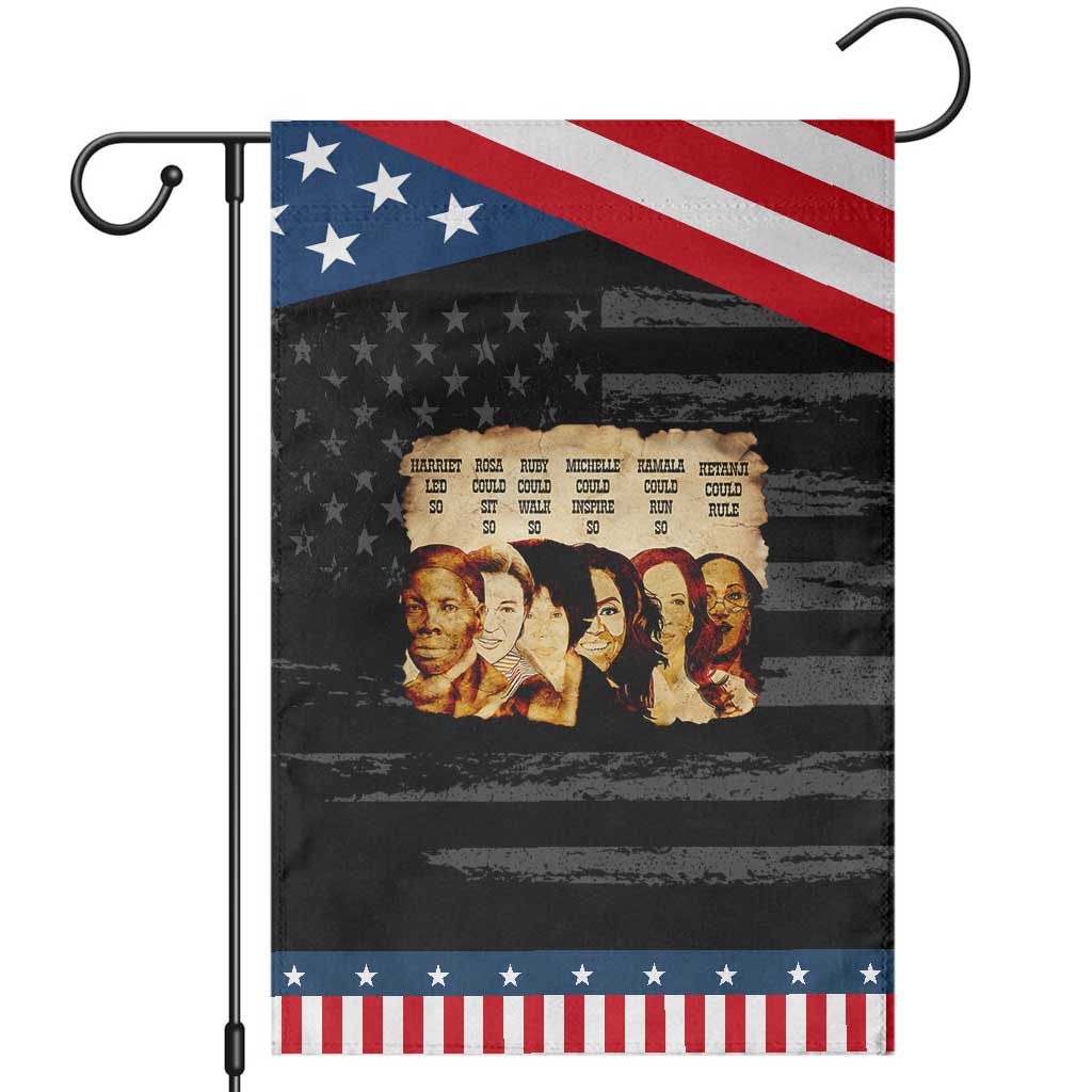 Black History Month Garden Flag African American Women Pride TS14 Distressed Black Blue Print Your Wear