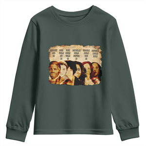 Black History Month Youth Sweatshirt African American Women Pride TS14 Dark Forest Green Print Your Wear
