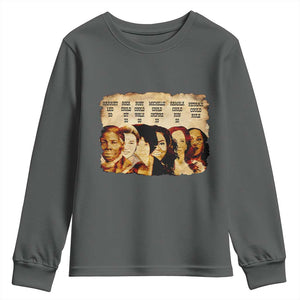 Black History Month Youth Sweatshirt African American Women Pride TS14 Dark Heather Print Your Wear