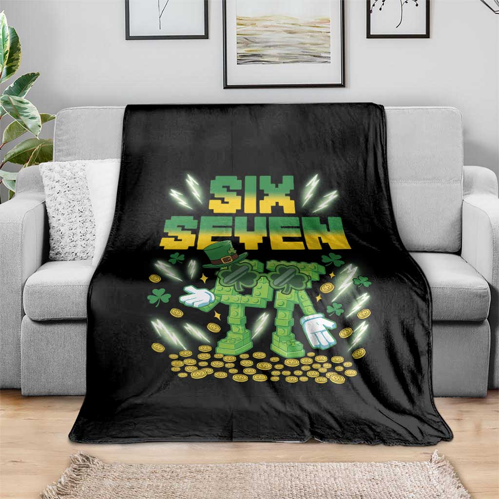 67 Italian Brainrot St Patricks Day Throw Blanket Funny Six Seven Leprechaun Playing Baseball Meme TS14 Print Your Wear