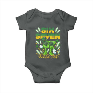 67 Italian Brainrot St Patricks Day Baby Onesie Funny Six Seven Leprechaun Playing Baseball Meme TS14 Dark Heather Print Your Wear