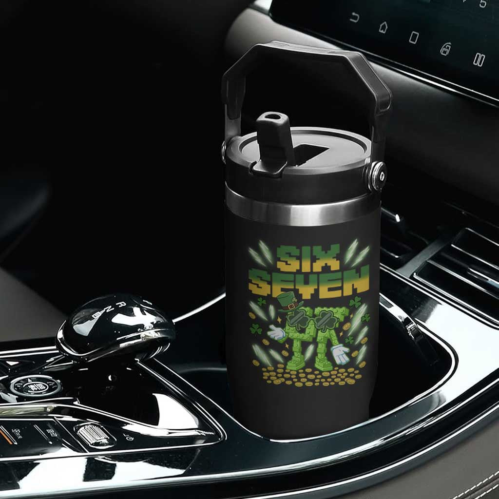 67 Italian Brainrot St Patricks Day Flip Straw Tumbler Funny Six Seven Leprechaun Playing Baseball Meme TS14 Print Your Wear