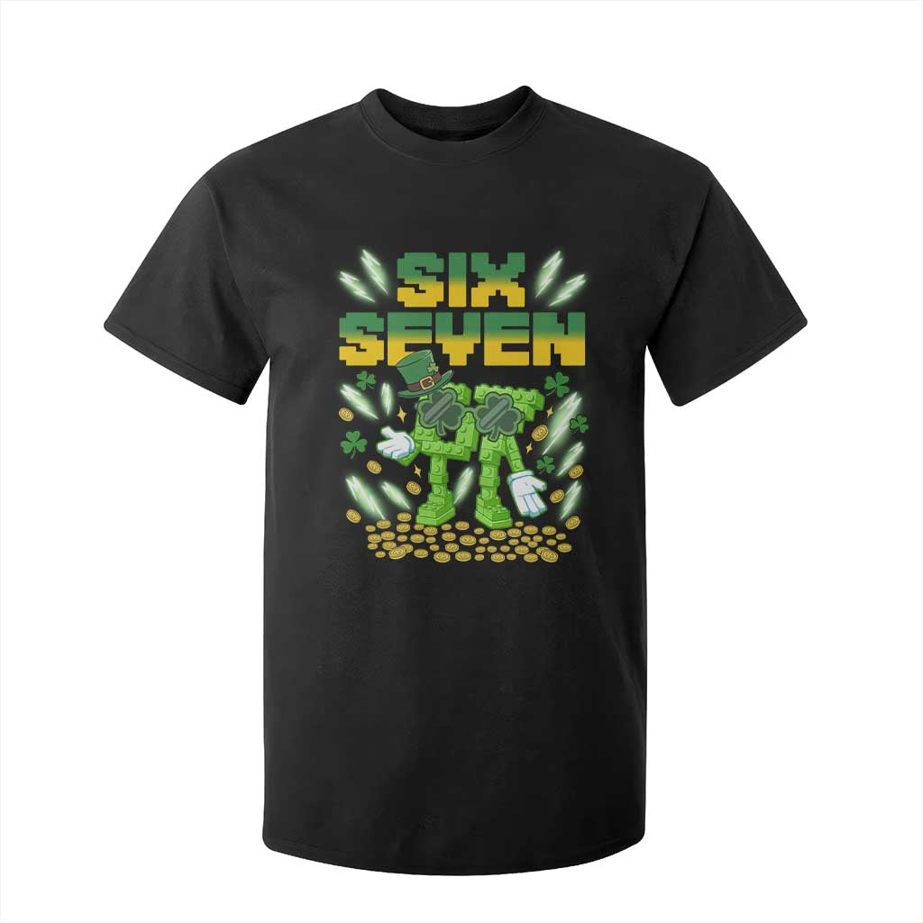 67 Italian Brainrot St Patricks Day T Shirt For Kid Funny Six Seven Leprechaun Playing Baseball Meme TS14 Black Print Your Wear