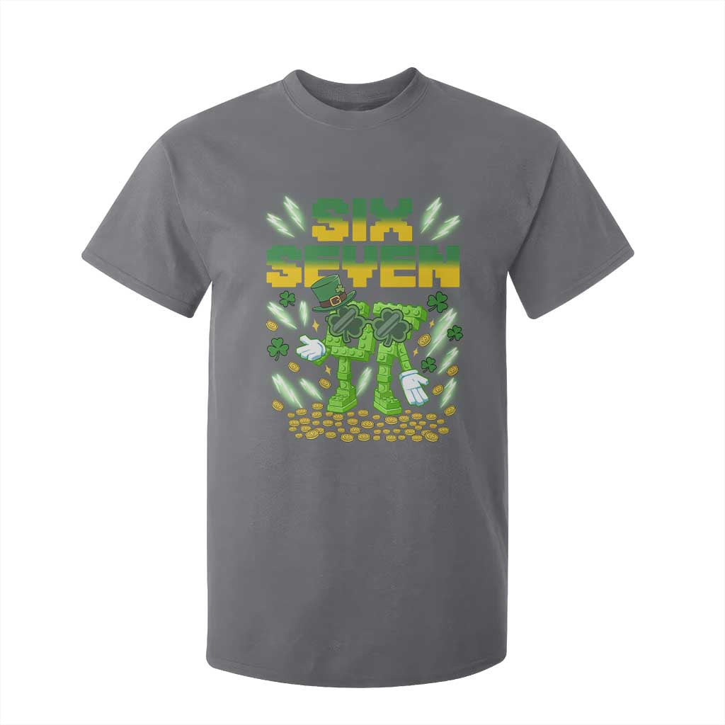67 Italian Brainrot St Patricks Day T Shirt For Kid Funny Six Seven Leprechaun Playing Baseball Meme TS14 Charcoal Print Your Wear