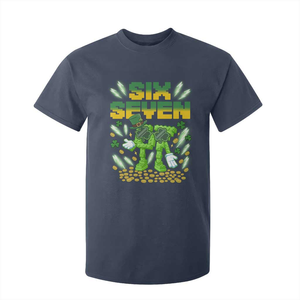 67 Italian Brainrot St Patricks Day T Shirt For Kid Funny Six Seven Leprechaun Playing Baseball Meme TS14 Navy Print Your Wear