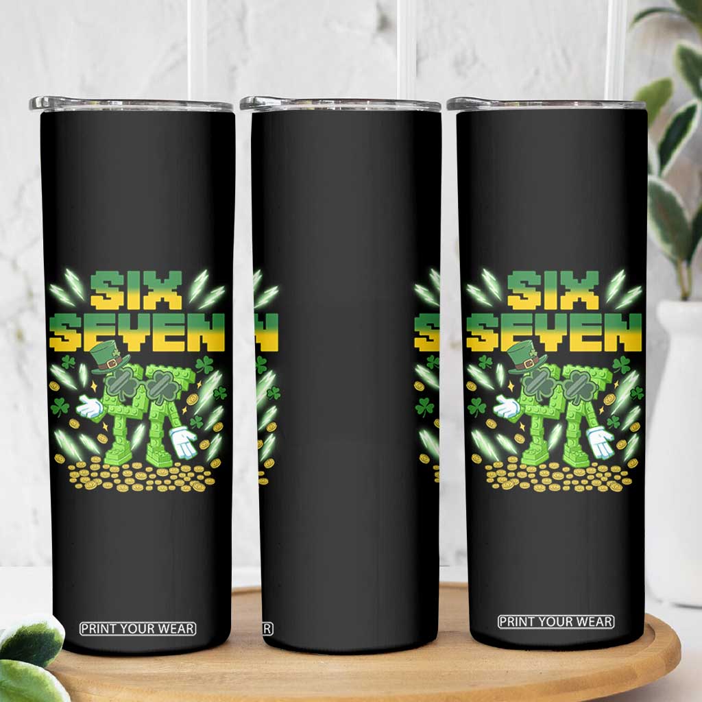 67 Italian Brainrot St Patricks Day Skinny Tumbler Funny Six Seven Leprechaun Playing Baseball Meme TS14 Print Your Wear
