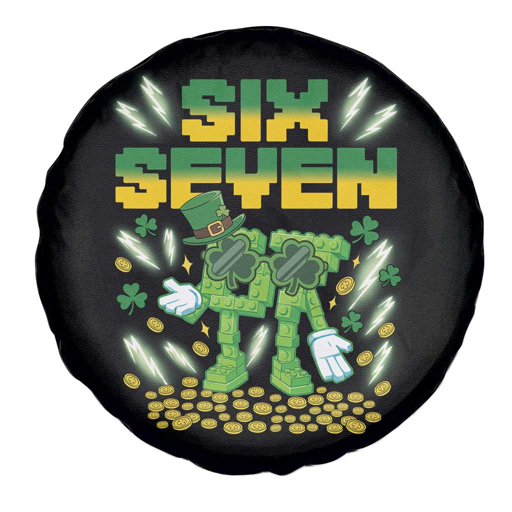 67 Italian Brainrot St Patricks Day Spare Tire Cover Funny Six Seven Leprechaun Playing Baseball Meme TS14 Print Your Wear