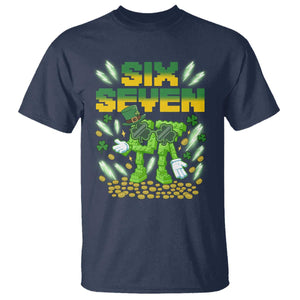 67 Italian Brainrot St Patricks Day T Shirt Funny Six Seven Leprechaun Playing Baseball Meme TS14 Navy Print Your Wear