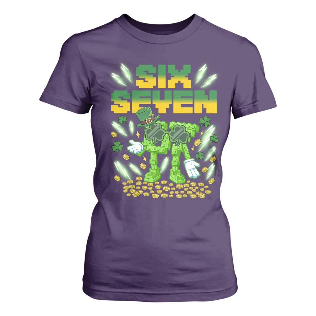 67 Italian Brainrot St Patricks Day T Shirt For Women Funny Six Seven Leprechaun Playing Baseball Meme TS14 Purple Print Your Wear