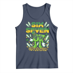 67 Italian Brainrot St Patricks Day Tank Top Funny Six Seven Leprechaun Playing Baseball Meme TS14 Navy Print Your Wear