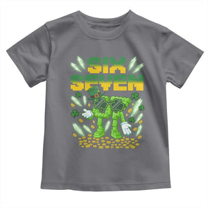 67 Italian Brainrot St Patricks Day Toddler T Shirt Funny Six Seven Leprechaun Playing Baseball Meme TS14 Charcoal Print Your Wear