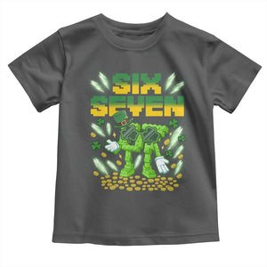 67 Italian Brainrot St Patricks Day Toddler T Shirt Funny Six Seven Leprechaun Playing Baseball Meme TS14 Dark Heather Print Your Wear
