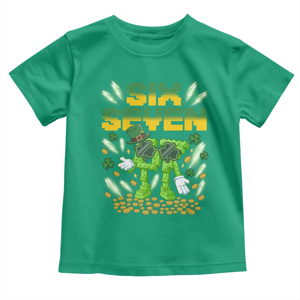 67 Italian Brainrot St Patricks Day Toddler T Shirt Funny Six Seven Leprechaun Playing Baseball Meme TS14 Irish Green Print Your Wear