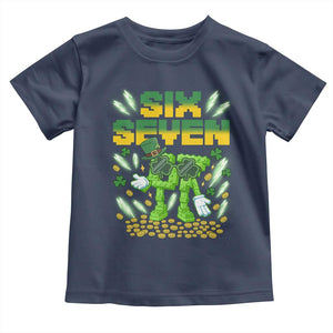 67 Italian Brainrot St Patricks Day Toddler T Shirt Funny Six Seven Leprechaun Playing Baseball Meme TS14 Navy Print Your Wear