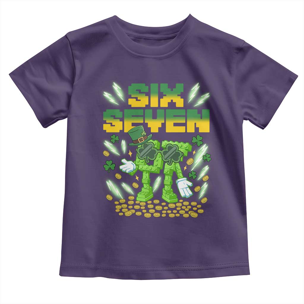 67 Italian Brainrot St Patricks Day Toddler T Shirt Funny Six Seven Leprechaun Playing Baseball Meme TS14 Purple Print Your Wear
