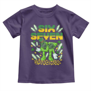 67 Italian Brainrot St Patricks Day Toddler T Shirt Funny Six Seven Leprechaun Playing Baseball Meme TS14 Purple Print Your Wear
