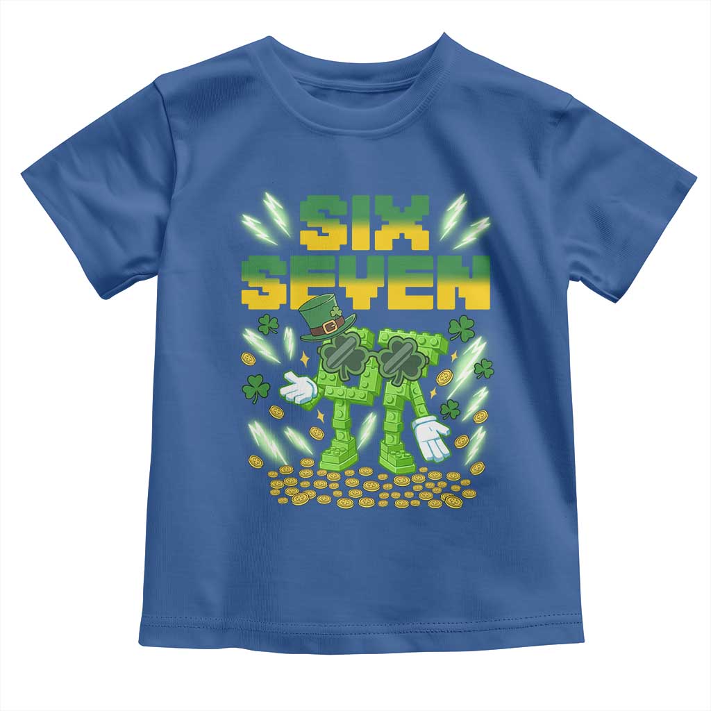 67 Italian Brainrot St Patricks Day Toddler T Shirt Funny Six Seven Leprechaun Playing Baseball Meme TS14 Royal Blue Print Your Wear