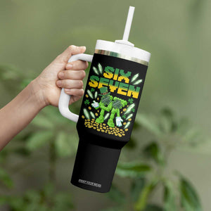 67 Italian Brainrot St Patricks Day Tumbler With Handle Funny Six Seven Leprechaun Playing Baseball Meme TS14 Print Your Wear