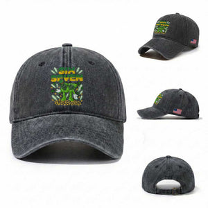 67 Italian Brainrot St Patricks Day Washed Cotton Baseball Cap Funny Six Seven Leprechaun Playing Baseball Meme TS14 Washed Cap Universal Fit Dark Gray Print Your Wear
