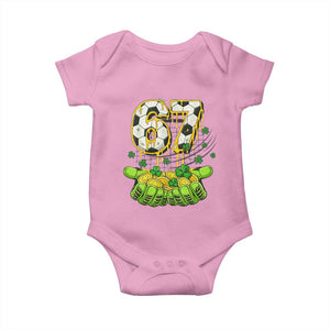 67 Soccer St Patricks Day Baby Onesie Funny Six Seven Gen Alpha Meme Drip TS14 Light Pink Print Your Wear
