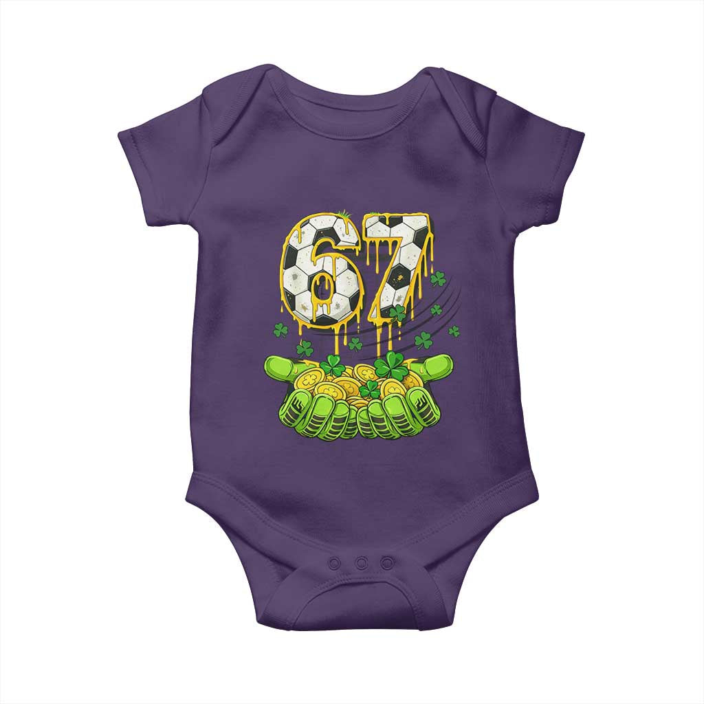 67 Soccer St Patricks Day Baby Onesie Funny Six Seven Gen Alpha Meme Drip TS14 Purple Print Your Wear