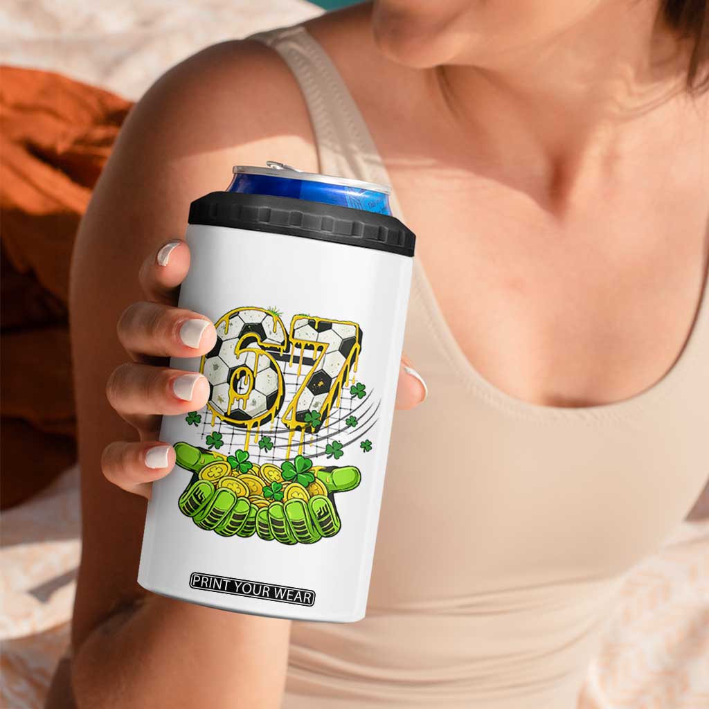 67 Soccer St Patricks Day 4 in 1 Can Cooler Tumbler Funny Six Seven Gen Alpha Meme Drip TS14 Print Your Wear