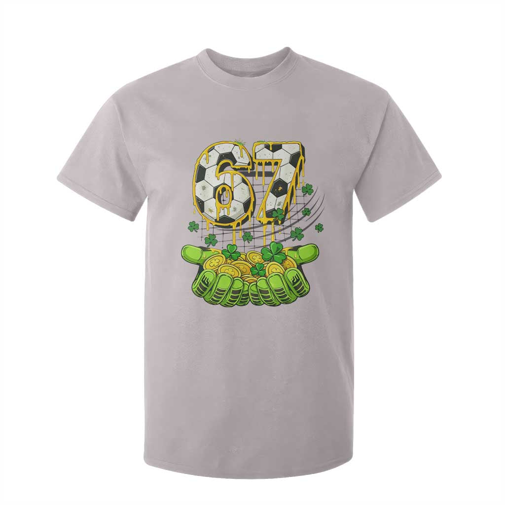 67 Soccer St Patricks Day T Shirt For Kid Funny Six Seven Gen Alpha Meme Drip TS14 Ice Gray Print Your Wear