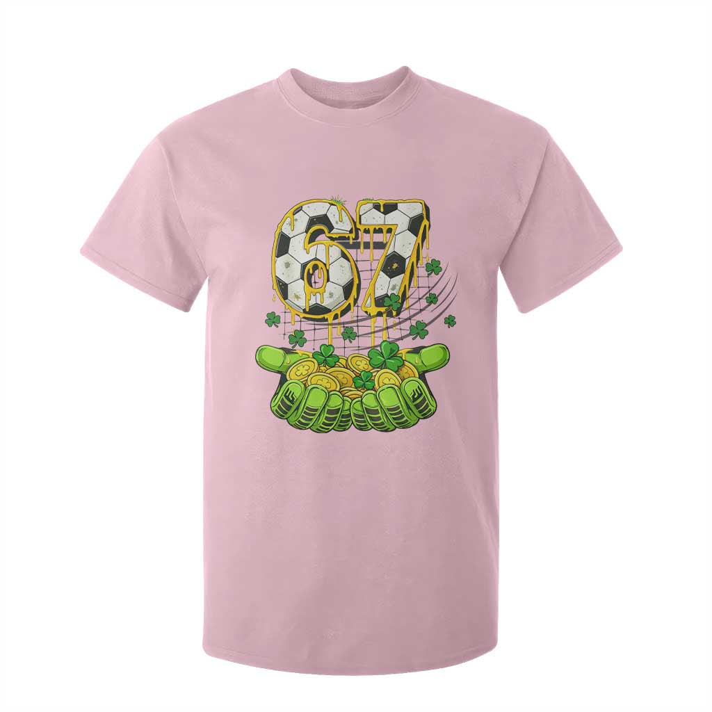67 Soccer St Patricks Day T Shirt For Kid Funny Six Seven Gen Alpha Meme Drip TS14 Light Pink Print Your Wear