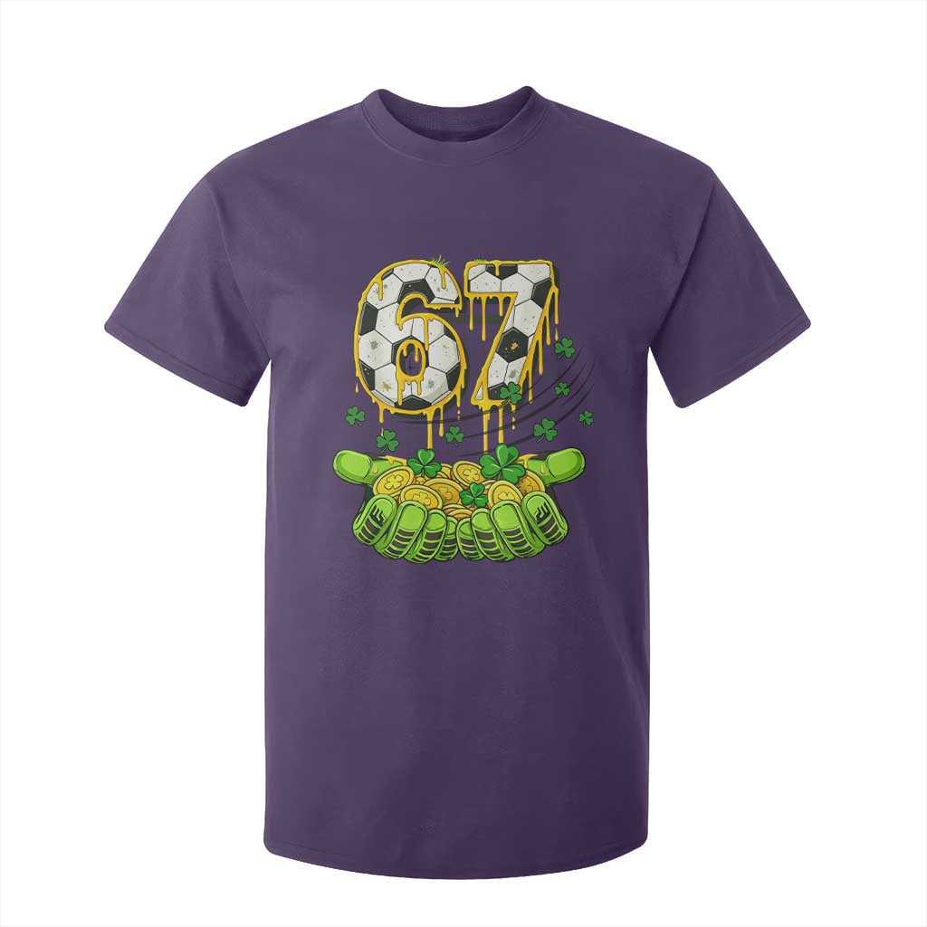 67 Soccer St Patricks Day T Shirt For Kid Funny Six Seven Gen Alpha Meme Drip TS14 Purple Print Your Wear