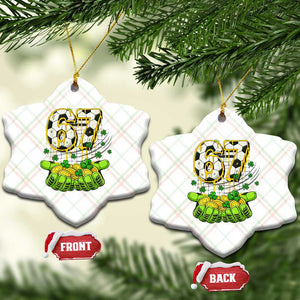 67 Soccer St Patricks Day Ceramic Ornament Funny Six Seven Gen Alpha Meme Drip TS14 Print Your Wear