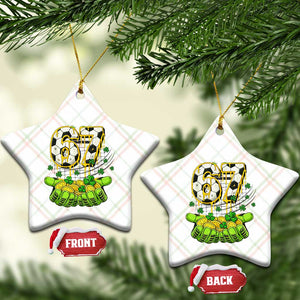 67 Soccer St Patricks Day Ceramic Ornament Funny Six Seven Gen Alpha Meme Drip TS14 Print Your Wear