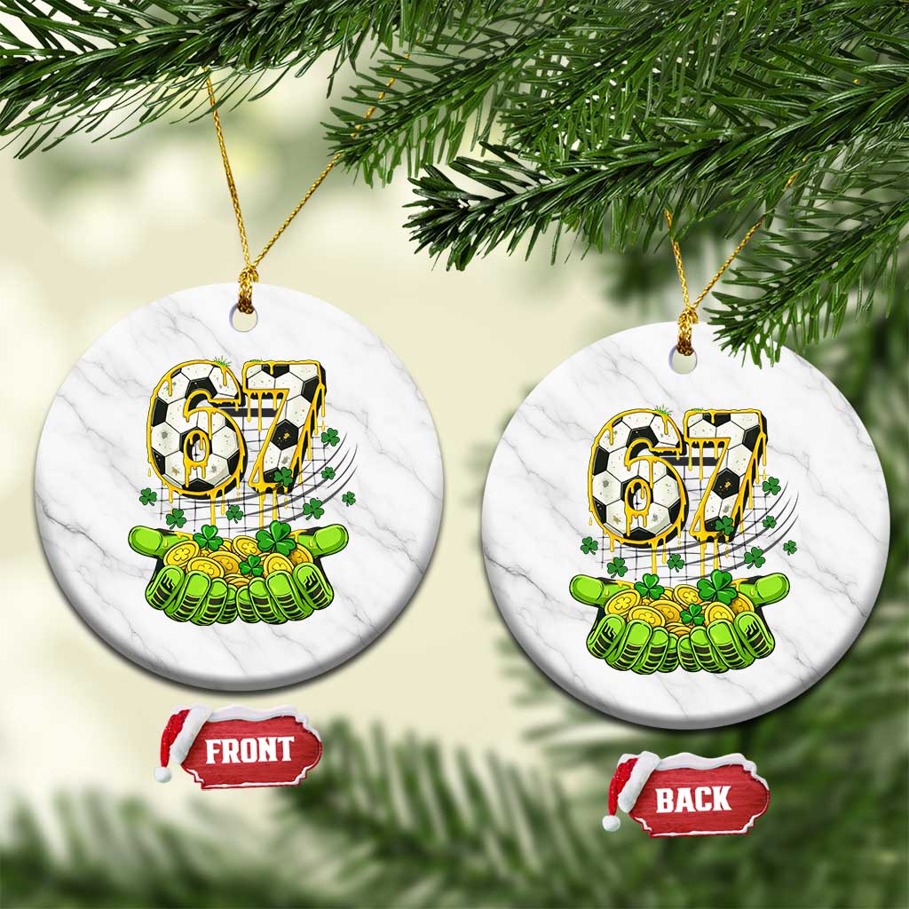 67 Soccer St Patricks Day Ceramic Ornament Funny Six Seven Gen Alpha Meme Drip TS14 1pc White Marble Print Your Wear