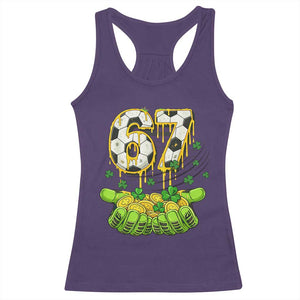 67 Soccer St Patricks Day Racerback Tank Top Funny Six Seven Gen Alpha Meme Drip TS14 Purple Print Your Wear