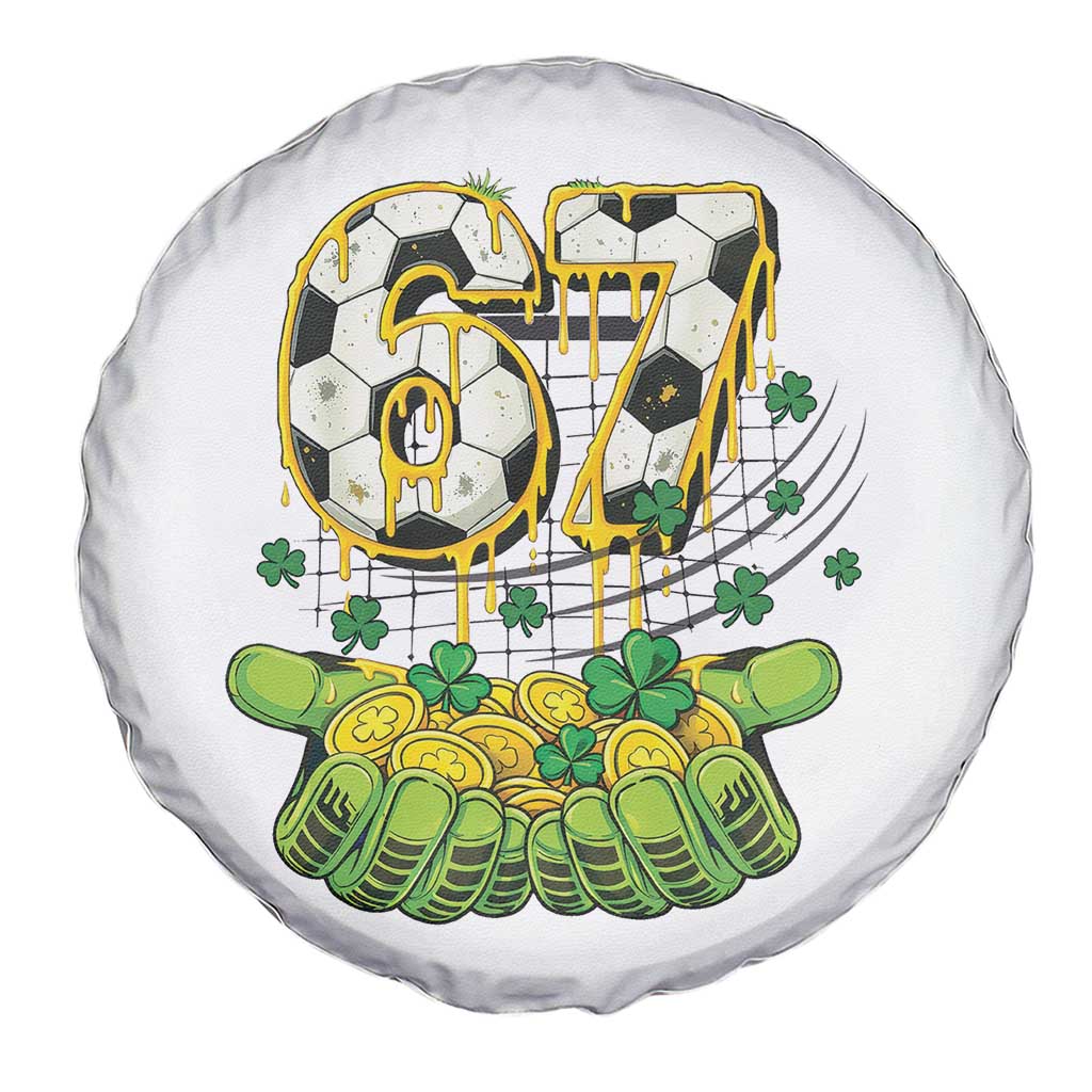 67 Soccer St Patricks Day Spare Tire Cover Funny Six Seven Gen Alpha Meme Drip TS14 Print Your Wear