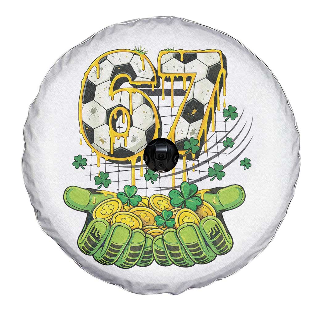 67 Soccer St Patricks Day Spare Tire Cover Funny Six Seven Gen Alpha Meme Drip TS14 Print Your Wear