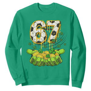 67 Soccer St Patricks Day Sweatshirt Funny Six Seven Gen Alpha Meme Drip TS14 Irish Green Print Your Wear