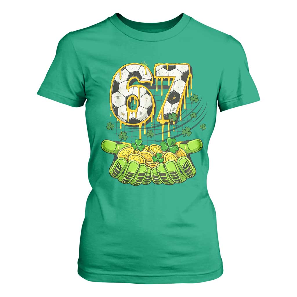 67 Soccer St Patricks Day T Shirt For Women Funny Six Seven Gen Alpha Meme Drip TS14 Irish Green Print Your Wear