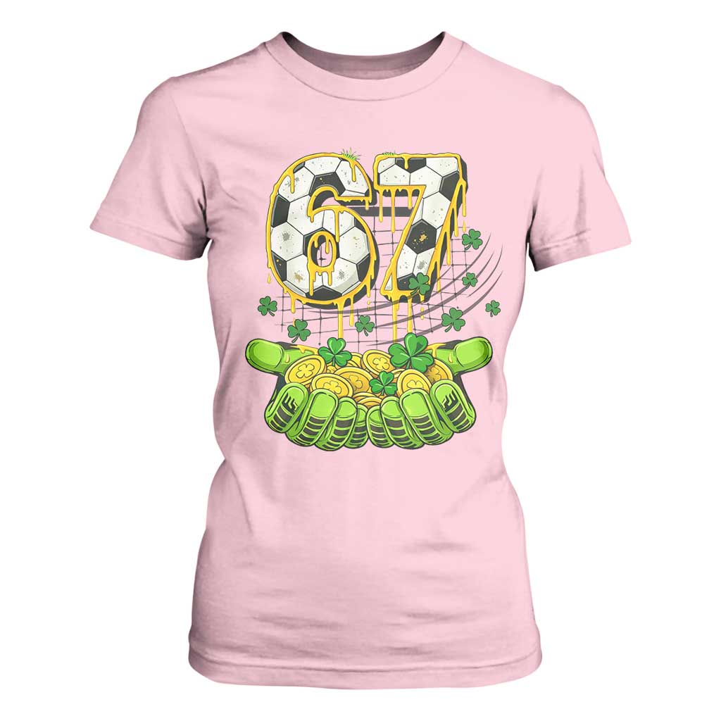 67 Soccer St Patricks Day T Shirt For Women Funny Six Seven Gen Alpha Meme Drip TS14 Light Pink Print Your Wear