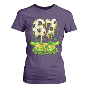 67 Soccer St Patricks Day T Shirt For Women Funny Six Seven Gen Alpha Meme Drip TS14 Purple Print Your Wear