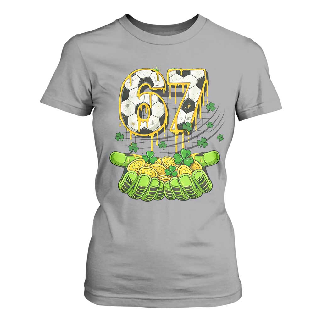 67 Soccer St Patricks Day T Shirt For Women Funny Six Seven Gen Alpha Meme Drip TS14 Sport Gray Print Your Wear