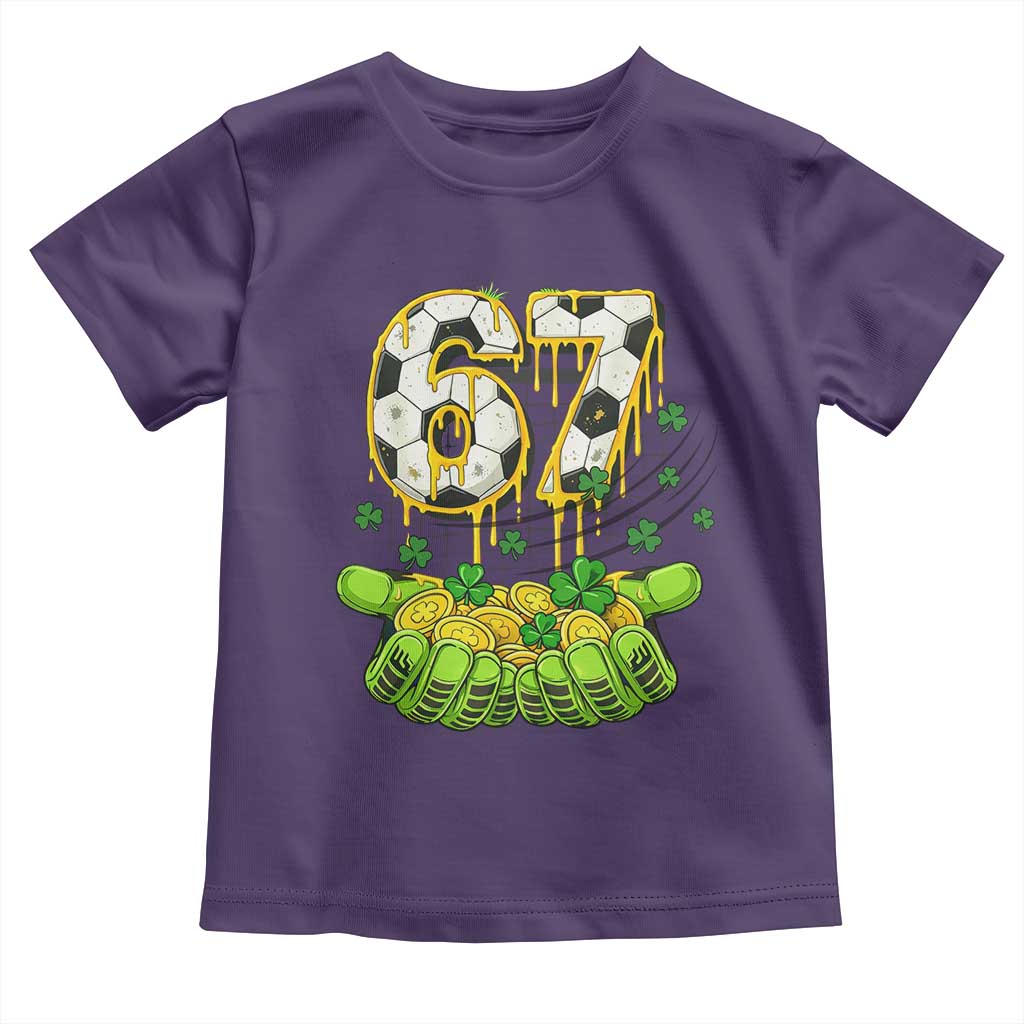 67 Soccer St Patricks Day Toddler T Shirt Funny Six Seven Gen Alpha Meme Drip TS14 Purple Print Your Wear