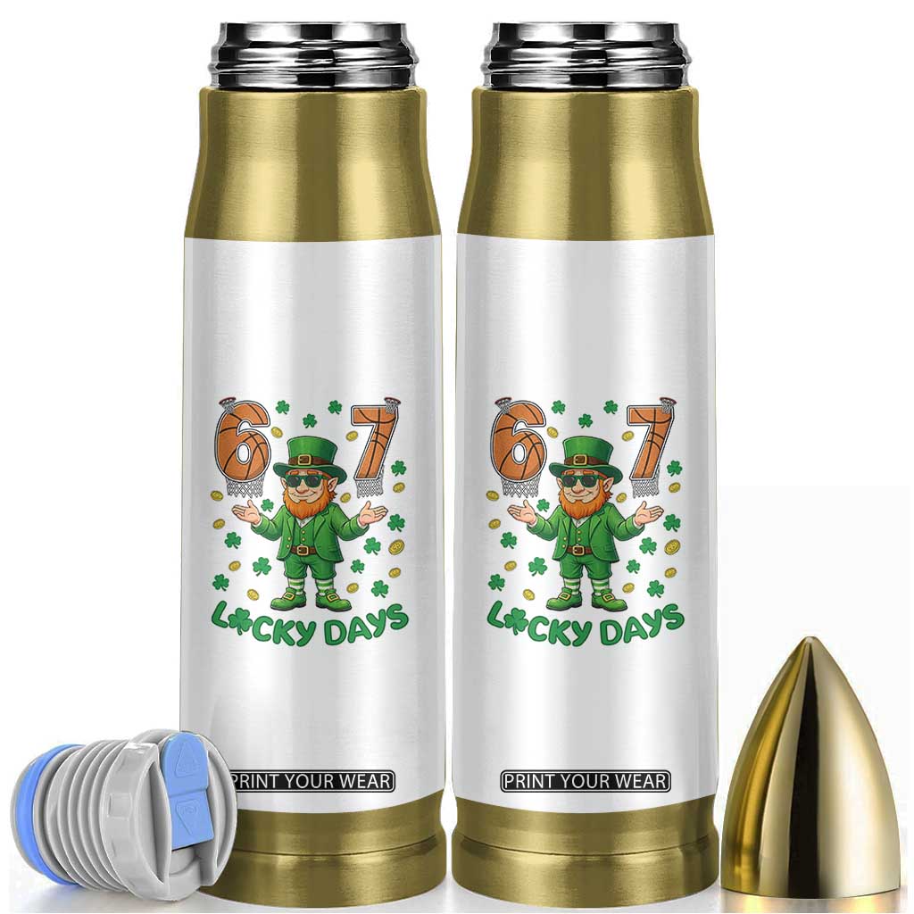 67 Basketball St Patricks Day Bullet Tumbler Funny Six Seven Leprechaun Meme TS14 White Print Your Wear