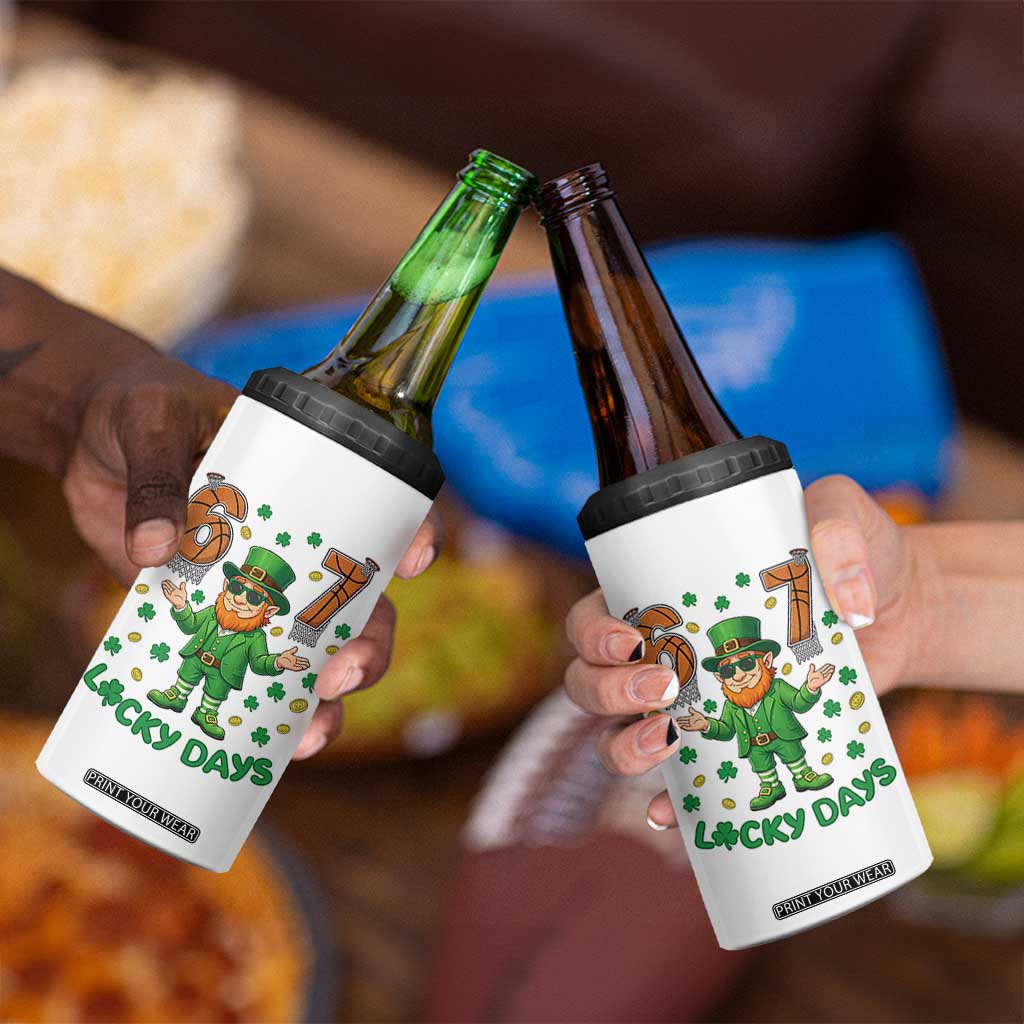 67 Basketball St Patricks Day 4 in 1 Can Cooler Tumbler Funny Six Seven Leprechaun Meme TS14 Print Your Wear