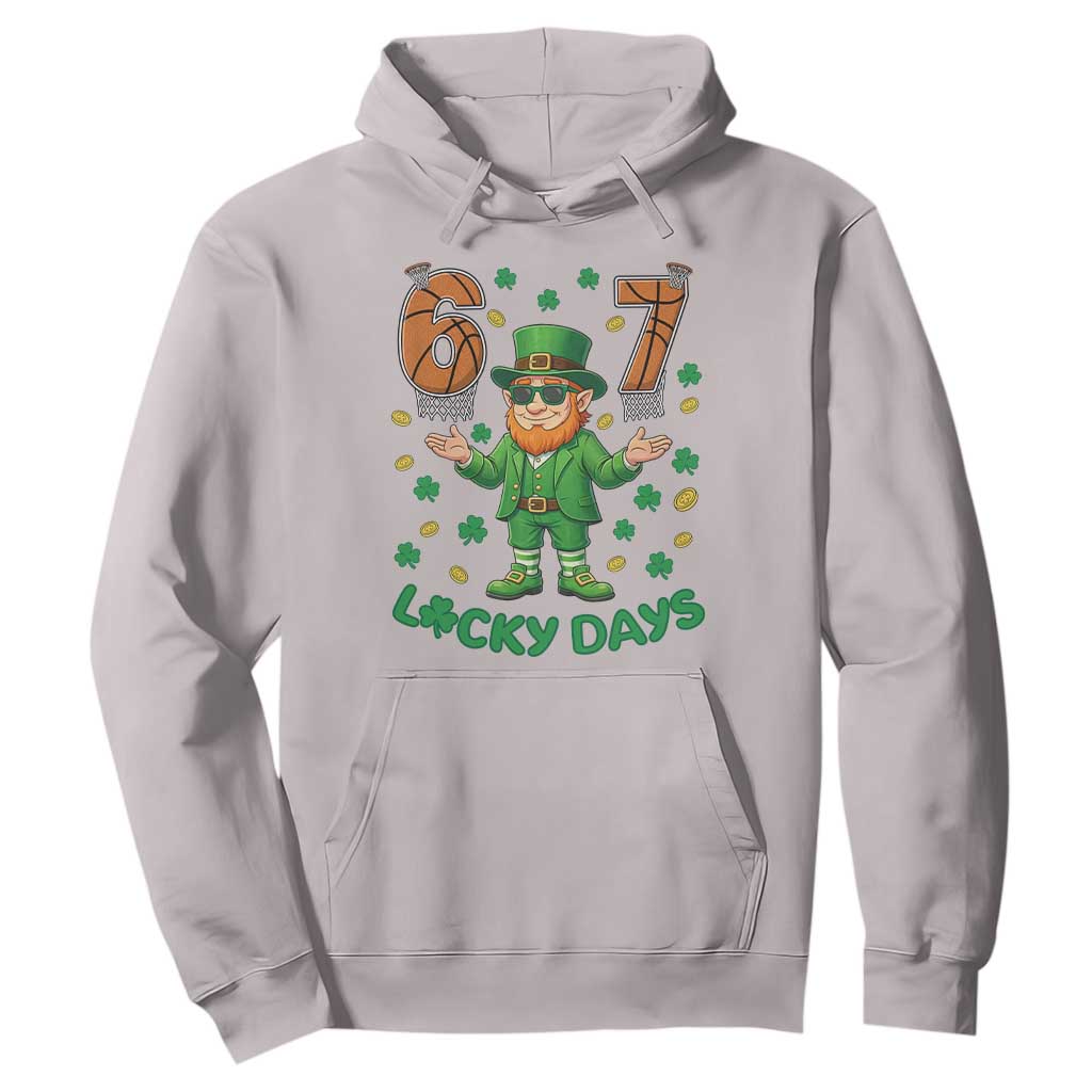 67 Basketball St Patricks Day Hoodie Funny Six Seven Leprechaun Meme TS14 Ice Gray Print Your Wear