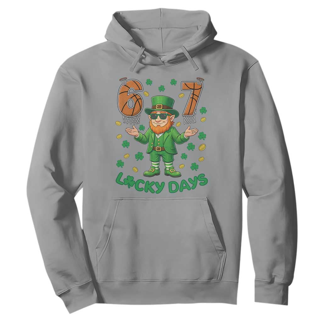 67 Basketball St Patricks Day Hoodie Funny Six Seven Leprechaun Meme TS14 Sport Gray Print Your Wear