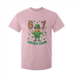 67 Basketball St Patricks Day T Shirt For Kid Funny Six Seven Leprechaun Meme TS14 Light Pink Print Your Wear