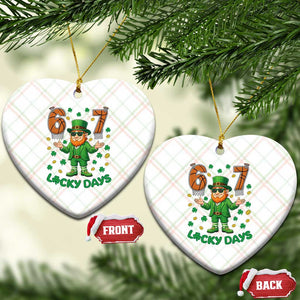 67 Basketball St Patricks Day Ceramic Ornament Funny Six Seven Leprechaun Meme TS14 Print Your Wear